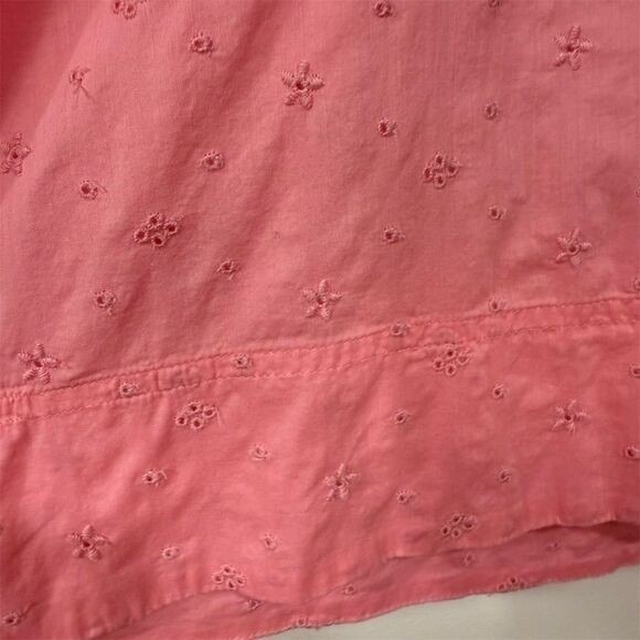 J.Crew Womens Pink Embroidered Ruffle Bib Eyelet Blouse Size S Prairie Soft Girl - Picture 5 of 10